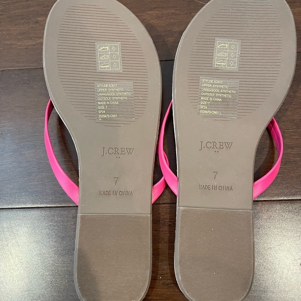 nwot j crew easy summer flip flops pink 7 - Picture 3 of 3